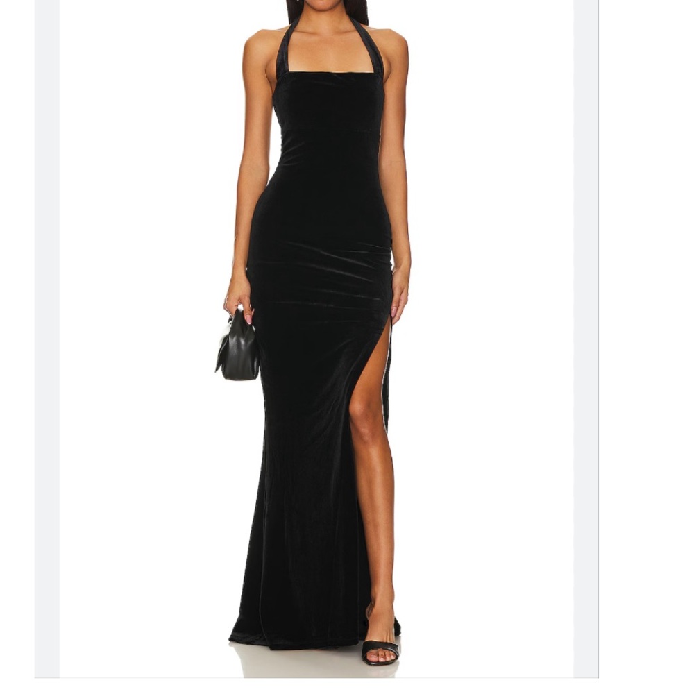 Nookie Black Velvet Maxi Dress